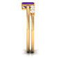1.4 Carat Emerald Cut Amethyst Engagement Ring with Diamond Enhancer