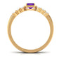 1.4 Carat Emerald Cut Amethyst Engagement Ring with Diamond Enhancer