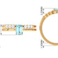 Solitaire 0.6 Carat Aquamarine and Diamond Emerald Cut Stackable Ring Set