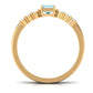 Solitaire 0.6 Carat Aquamarine and Diamond Emerald Cut Stackable Ring Set