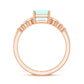 2 Carat Emerald Cut Ethiopian Opal Solitaire Ring Set with Diamond Enhancer