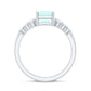 2 Carat Emerald Cut Ethiopian Opal Solitaire Ring Set with Diamond Enhancer