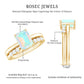 2 Carat Emerald Cut Ethiopian Opal Solitaire Ring Set with Diamond Enhancer