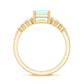 2 Carat Emerald Cut Ethiopian Opal Solitaire Ring Set with Diamond Enhancer