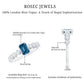 0.7 Carat Emerald Cut London Blue Topaz Engagement Ring with Beaded Details