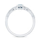 0.7 Carat Emerald Cut London Blue Topaz Engagement Ring with Beaded Details