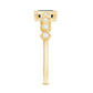0.7 Carat Emerald Cut London Blue Topaz Engagement Ring with Beaded Details