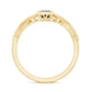 0.7 Carat Emerald Cut London Blue Topaz Engagement Ring with Beaded Details