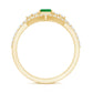 Genuine 0.6 Carat Emerald Cut Emerald Diamond Bridal Ring Set of 2