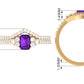 Genuine 1.4 Carat Emerald Cut Amethyst Wedding Ring Set with Diamond