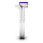 Genuine 1.4 Carat Emerald Cut Amethyst Wedding Ring Set with Diamond