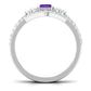 Genuine 1.4 Carat Emerald Cut Amethyst Wedding Ring Set with Diamond