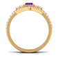 Genuine 1.4 Carat Emerald Cut Amethyst Wedding Ring Set with Diamond