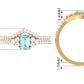 Genuine Aquamarine and Diamond Emerald Cut Wedding Ring Set with Certificate