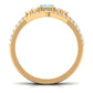 Genuine Aquamarine and Diamond Emerald Cut Wedding Ring Set with Certificate