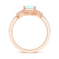 2 Carat Emerald Cut Ethiopian Opal Bridal Ring Set with Diamond Band