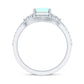 2 Carat Emerald Cut Ethiopian Opal Bridal Ring Set with Diamond Band