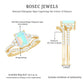 2 Carat Emerald Cut Ethiopian Opal Bridal Ring Set with Diamond Band