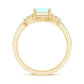 2 Carat Emerald Cut Ethiopian Opal Bridal Ring Set with Diamond Band