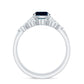 2.8 Carat Cushion Cut London Blue Topaz and Diamond Engagement Ring with Wedding Band