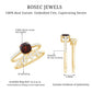 Juego de 2 anillos de boda nupciales de granate y diamante natural con corte de cojín de 3.2 quilates