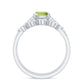 Certified Real 2 Carat Cushion Cut Peridot Engagement Ring with Diamond Enhancer