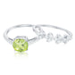 Certified Real 2 Carat Cushion Cut Peridot Engagement Ring with Diamond Enhancer