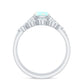 0.8 Carat Cushion Cut Ethiopian Opal Solitaire Ring Set with Diamond Stackable Band