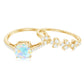 0.8 Carat Cushion Cut Ethiopian Opal Solitaire Ring Set with Diamond Stackable Band