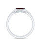 Natural 0.7 Carat Garnet Marquise Engagement Wedding Ring Set of 3 with Diamond