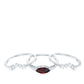 Natural 0.7 Carat Garnet Marquise Engagement Wedding Ring Set of 3 with Diamond