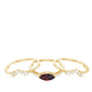 Natural 0.7 Carat Garnet Marquise Engagement Wedding Ring Set of 3 with Diamond