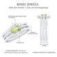 0.7 Carat East West Style Peridot 3 Piece Bridal Ring Set with Diamond