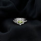 0.7 Carat East West Style Peridot 3 Piece Bridal Ring Set with Diamond