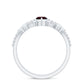 Certified Real Marquise Garnet Diamond Wedding Bridal Ring Set