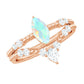Certified 0.5 Carat Real Ethiopian Opal Marquise Engagement Wedding Ring Set of 2