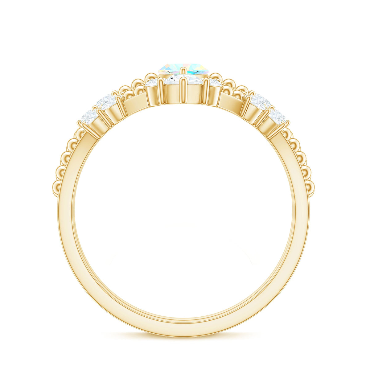 Certified 0.5 Carat Real Ethiopian Opal Marquise Engagement Wedding Ring Set of 2