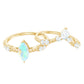 Certified 0.5 Carat Real Ethiopian Opal Marquise Engagement Wedding Ring Set of 2