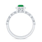 Natural 0.6 Carat Emerald Teardrop Engagement Ring and Wedding Band Set of 3