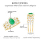 Natural 0.6 Carat Emerald Teardrop Engagement Ring and Wedding Band Set of 3