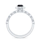 1 Carat Pear Cut Black Onyx Statement Ring Set with Moissanite Bands
