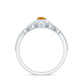 Certified Citrine and Diamond Teardrop Engagement Ring with Enhancer