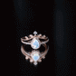Juego de anillos de boda de diseñador con diamantes y ópalos etíopes de inspiración vintage