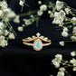 Juego de anillos de boda de diseñador con diamantes y ópalos etíopes de inspiración vintage