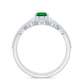 Vintage Style Emerald Diamond Wedding Bridal Ring Set