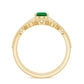 Vintage Style Emerald Diamond Wedding Bridal Ring Set