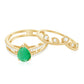 Vintage Style Emerald Diamond Wedding Bridal Ring Set