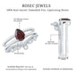 Natural Garnet Diamond Double Band Engagement Ring Wedding Band