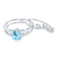 1 Carat Aquamarine and Diamond Teardrop Engagement Ring with Enhancer