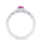 Pear Cut Real Pink tourmaline and Moissanite Wedding Ring Set